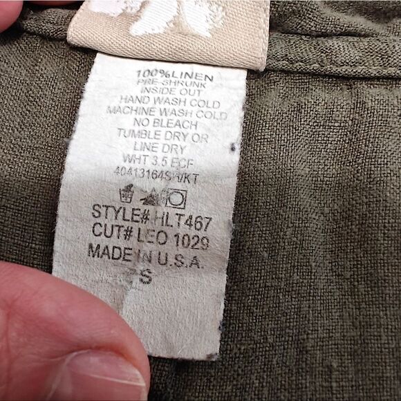 Match Point USA Linen Olive Green Sleeveless Cowl Neck A-Line Tunic - Picture 5 of 6